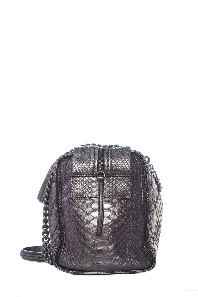 Chanel Gunmetal Python Bowler RHW Handbag