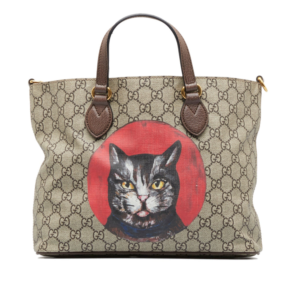 GUCCI GG Supreme Mystic Cat Satchel