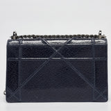 Dior Navy Blue Crinkled Patent Leather Medium Diorama Shoulder Bag