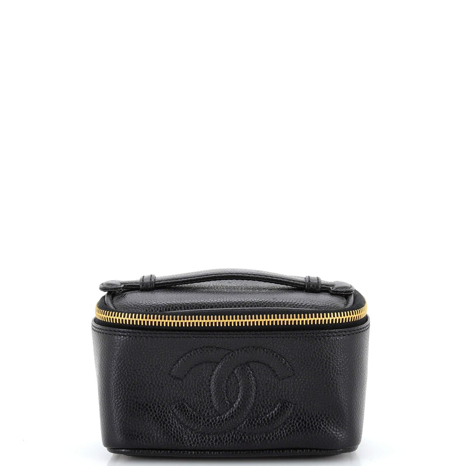CHANEL Vintage Timeless Cosmetic Case Caviar Small