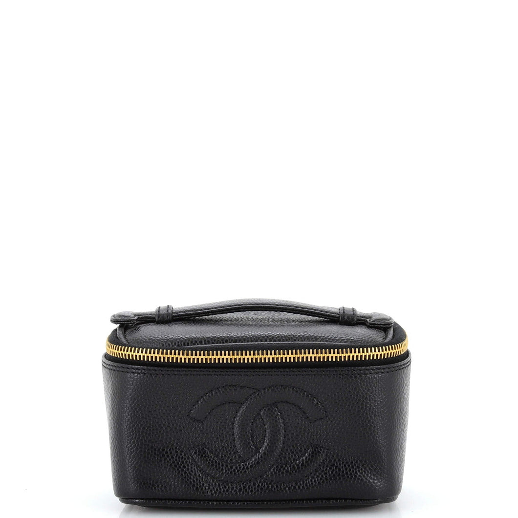CHANEL Vintage Timeless Cosmetic Case Caviar Small