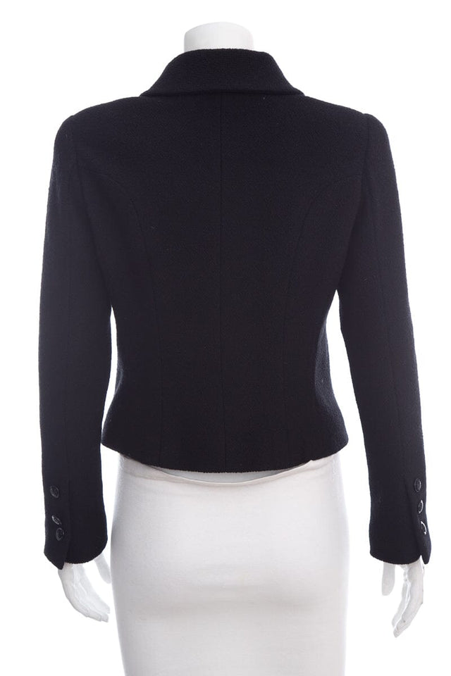 Chanel Black Double Breasted Jacket SZ 38