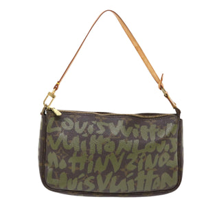 Louis Vuitton Pochette Accessoire  Canvas Clutch Bag