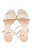 Christian Dior Dway Gold-Tone Metallic Heels SZ 38
