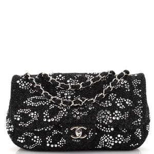 CHANEL Leopard CC Flap Bag Crystal Embellished Tweed Jumbo