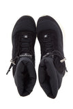 Chanel Black Nylon & Suede Snow Booties SZ 37.5