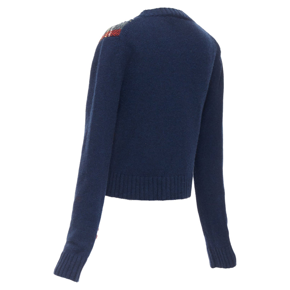Dior plaid tartan cashmere silk sweater