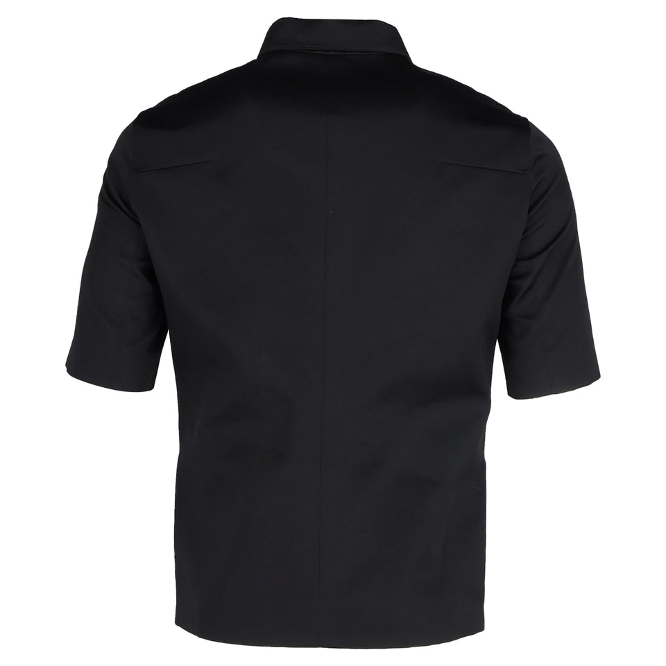 Dior Zip Front Shirt in Black Cotton