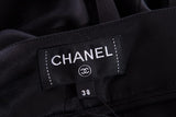 Chanel Rome Collection Black Silk Satin Tie Detail Pant SZ 38