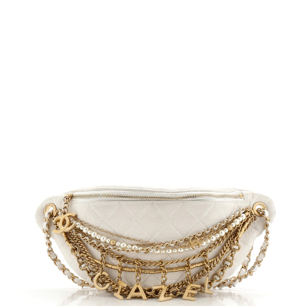 CHANEL All About Chains Waist Bag Quilted Lambskin