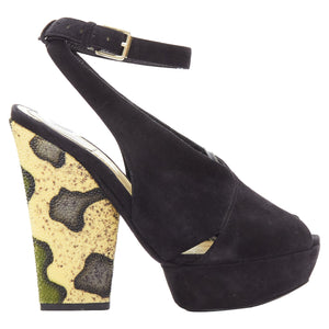 Christian Dior scaled leather suede platforms