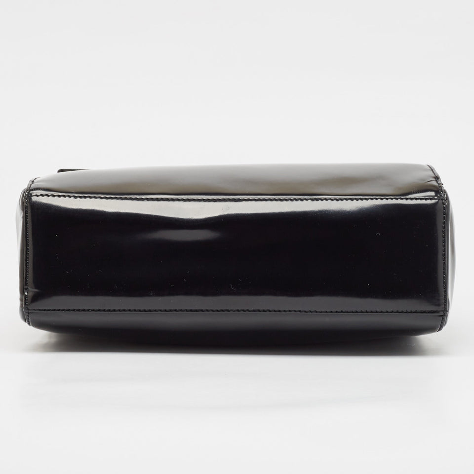 Dior Black Patent Leather Flap Tote