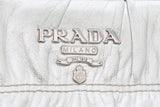 Prada Silver Leather Top Handle Handbag