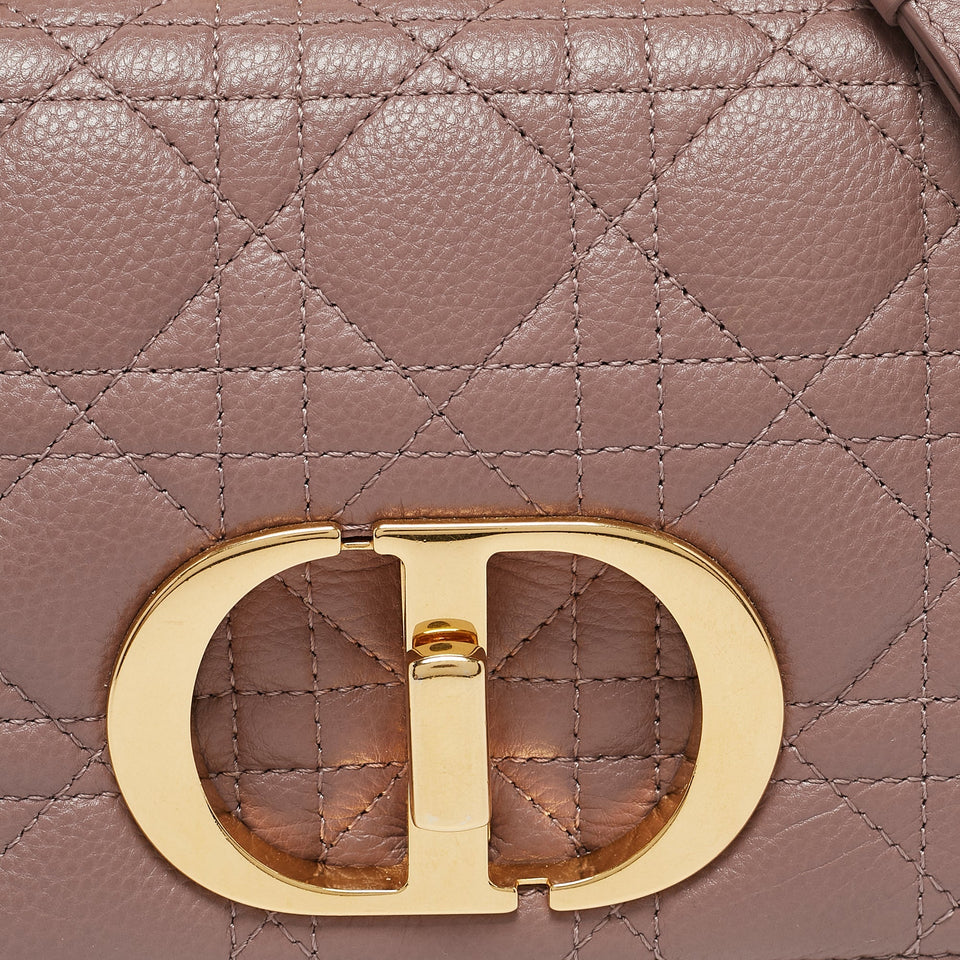 Dior Old Rose Cannage Leather Small Caro Shoulder Bag