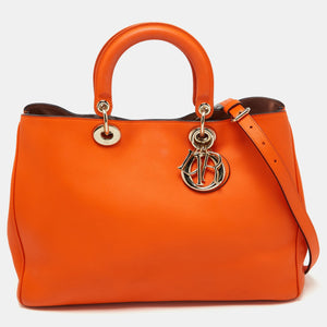 Orange Leather Large Diorissimo Shopper Tote