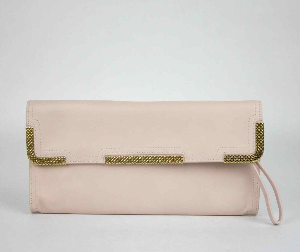 BOTTEGA VENETA Women's Leather Wristlet Clutch Bag  Detail