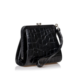 Burberry Black Others Leather Embossed Clutch Bag United Kingdom