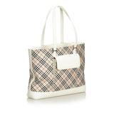 Burberry Brown Beige Cotton Fabric Nova Check Tote Bag United Kingdom
