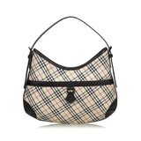 Burberry Brown Beige Canvas Fabric Nova Check Hobo Bag United Kingdom