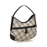 Burberry Brown Beige Canvas Fabric Nova Check Hobo Bag United Kingdom