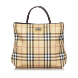 Burberry Brown Beige Canvas Fabric House Check Handbag United Kingdom