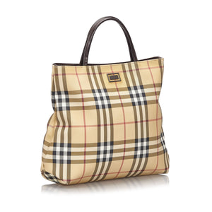 Burberry Brown Beige Canvas Fabric House Check Handbag United Kingdom