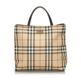 Burberry Brown Beige Canvas Fabric House Check Handbag United Kingdom