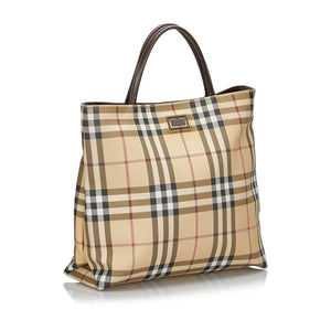 Burberry Brown Beige Canvas Fabric House Check Handbag United Kingdom