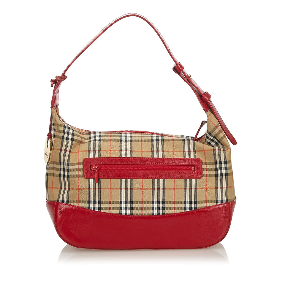 Burberry Brown Haymarket Check Canvas Shoulder Bag United Kingdom
