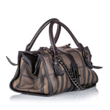 Burberry Brown Dark PVC Plastic Smoke Check Handbag United Kingdom