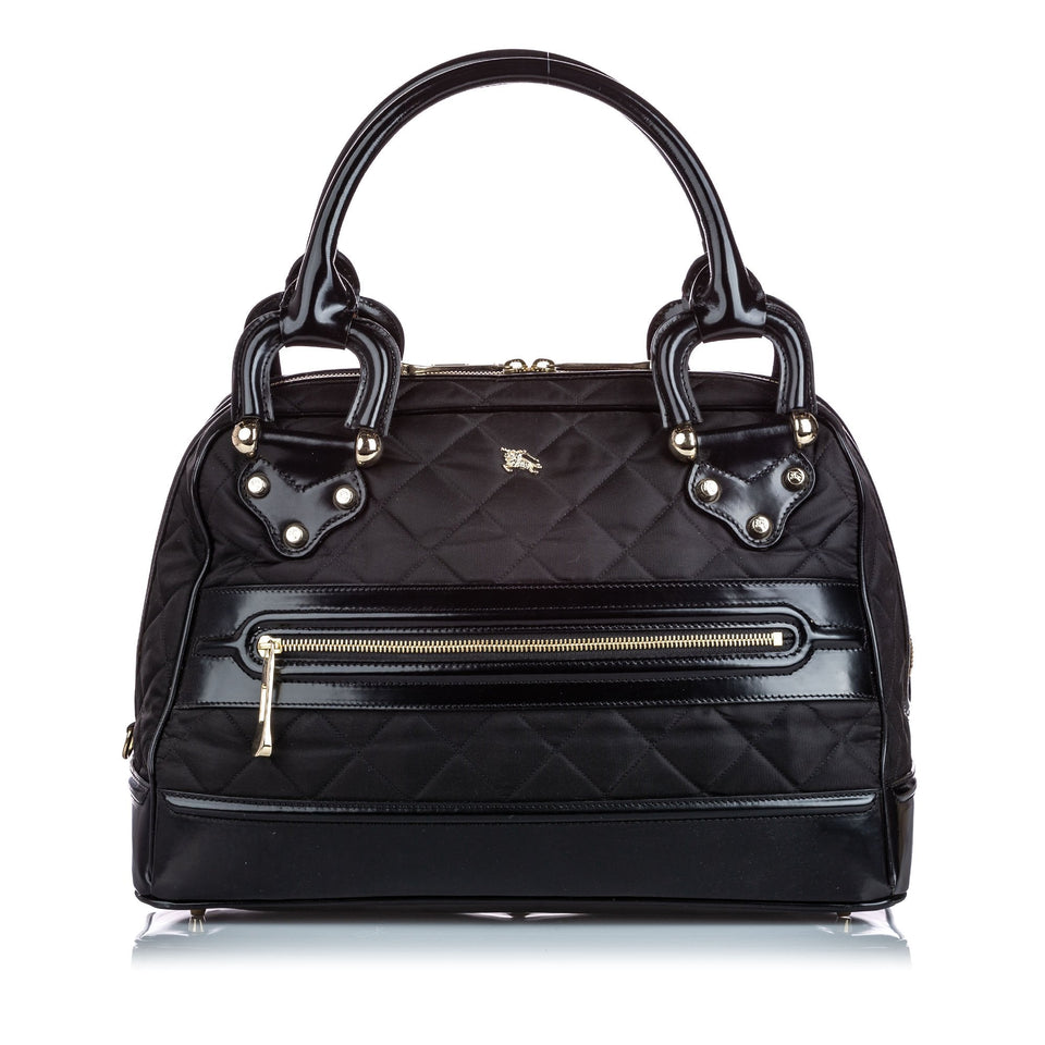 Burberry Black Nylon Fabric Quilted Manor Handbag United Kingdom