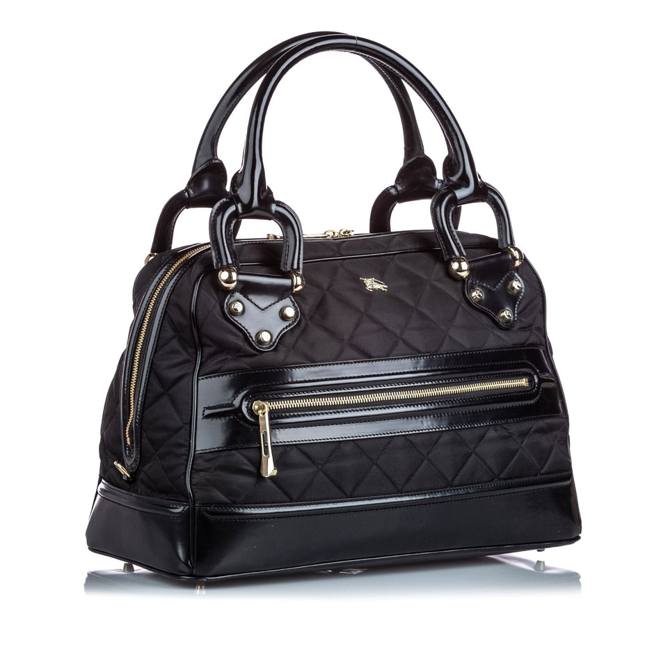 Burberry Black Nylon Fabric Quilted Manor Handbag United Kingdom