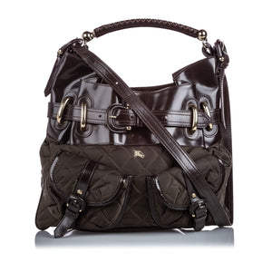 Burberry Brown Dark Nylon Fabric Bromley Satchel United Kingdom