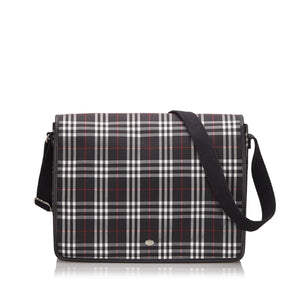 Burberry Blue Navy Canvas Fabric Plaid Crossbody Bag United Kingdom