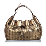 Burberry Gold Metallic Leather Warrior Shoulder Bag United Kingdom