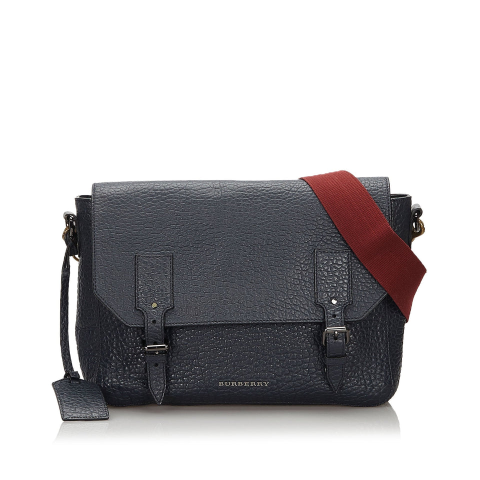 Burberry Blue Embossed Leather Crossbody Bag United Kingdom