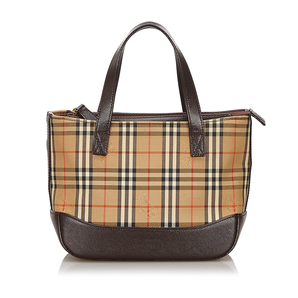 Burberry Brown Haymarket Check Canvas Handbag United Kingdom