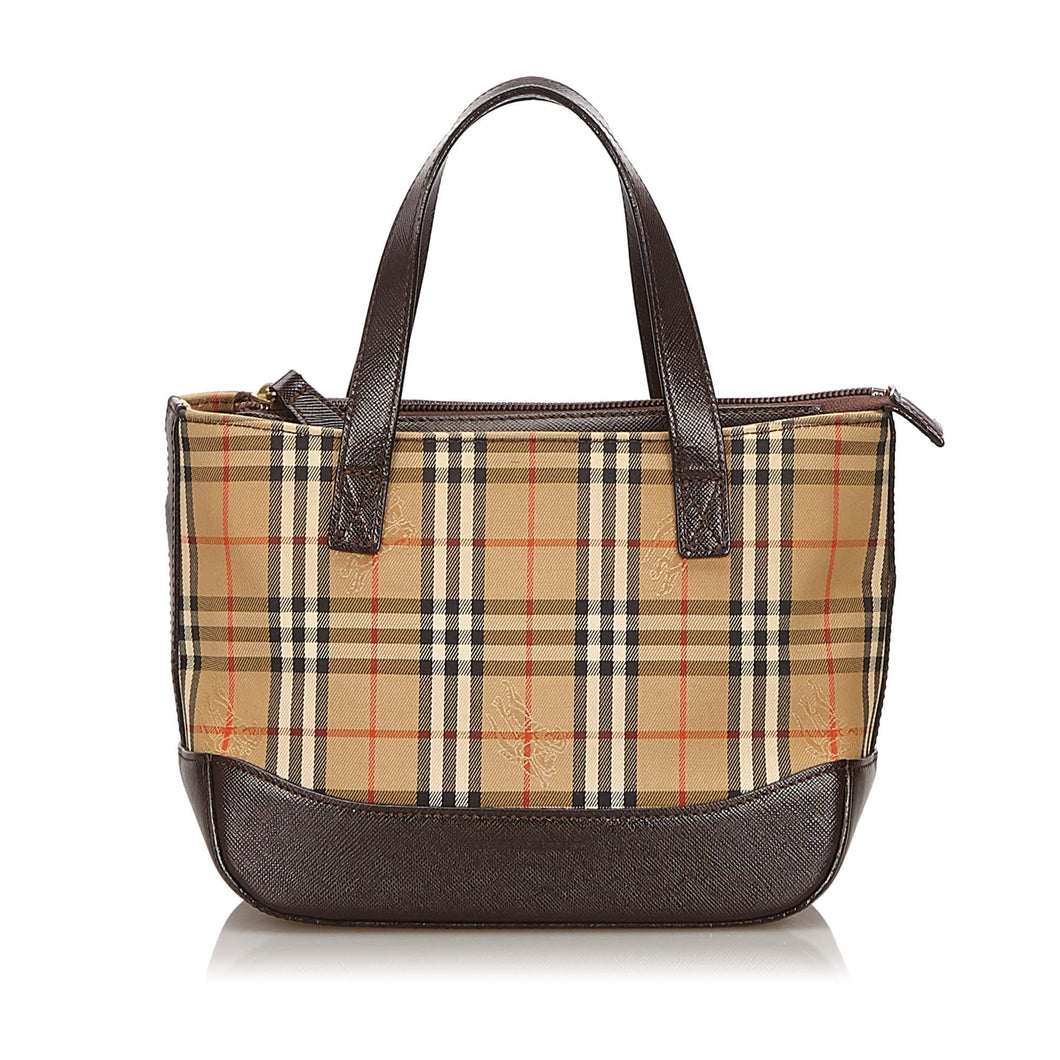 Burberry Brown Haymarket Check Canvas Handbag United Kingdom