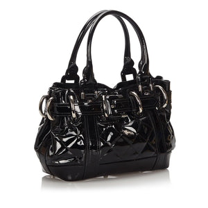 Burberry Black Patent Leather Quilted Handbag United Kingdom