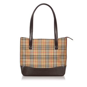 Burberry Brown Haymarket Check Canvas Shoulder Bag United Kingdom