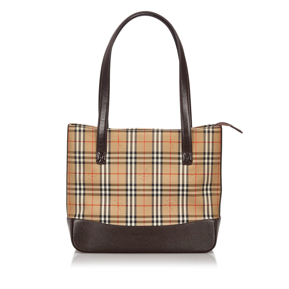 Burberry Brown Haymarket Check Canvas Shoulder Bag United Kingdom