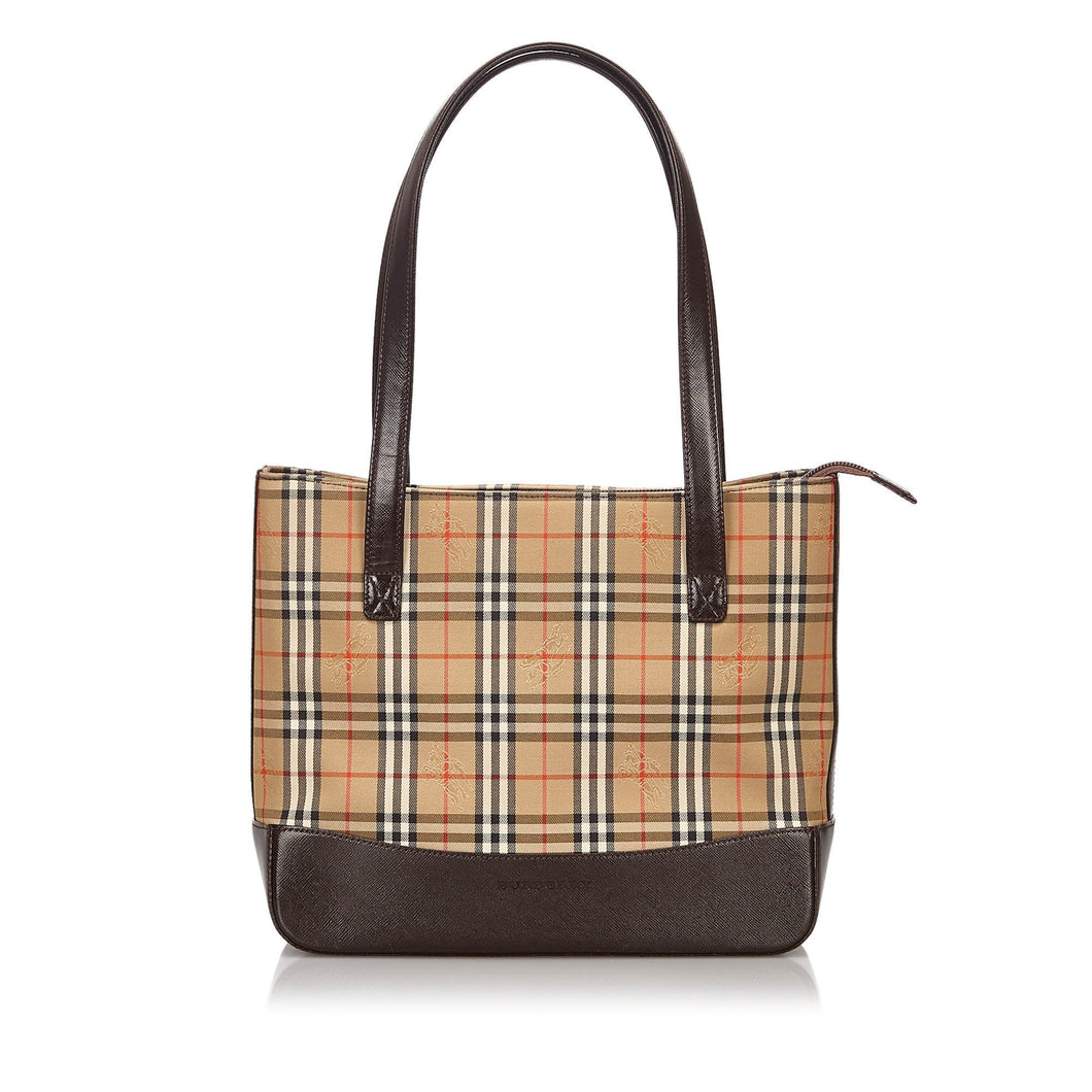Burberry Brown Haymarket Check Canvas Shoulder Bag United Kingdom