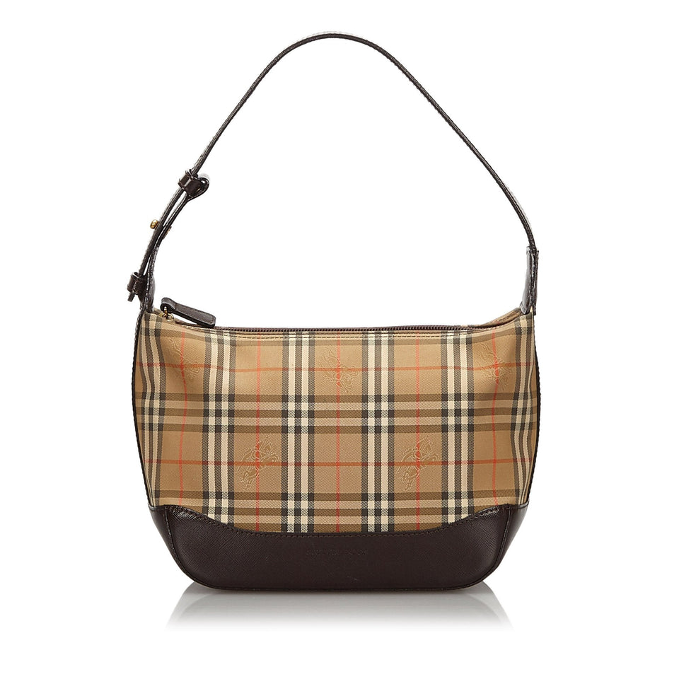 Burberry Brown Haymarket Check Canvas Shoulder Bag United Kingdom