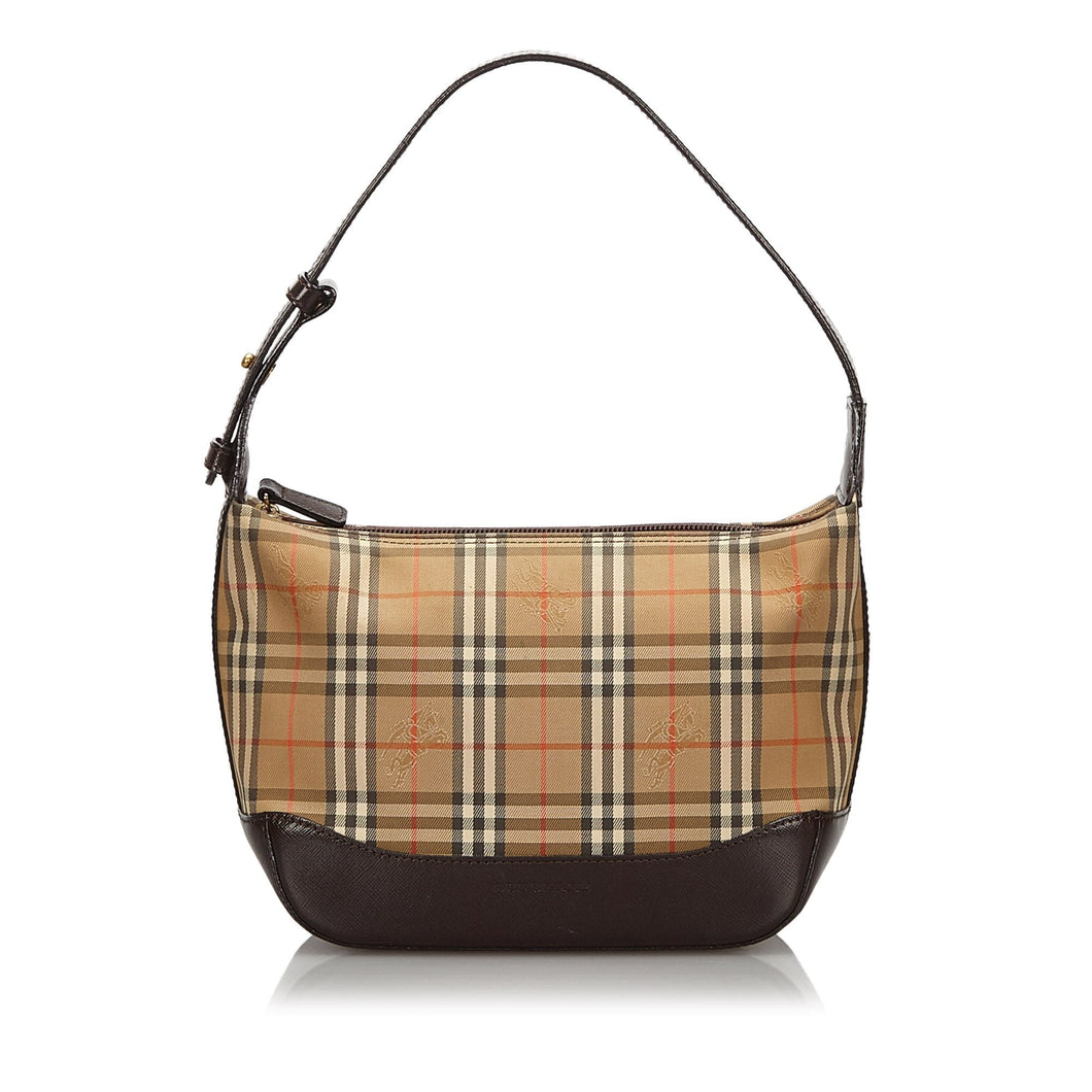 Burberry Brown Haymarket Check Canvas Shoulder Bag United Kingdom
