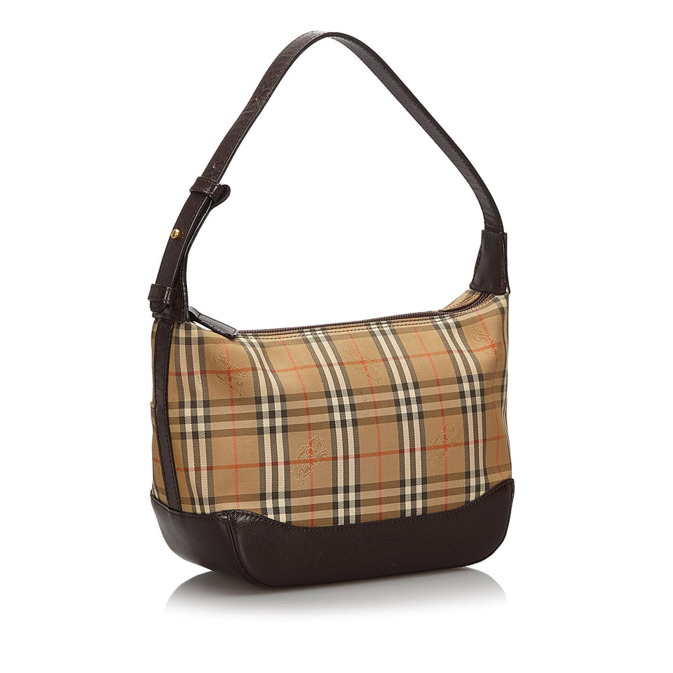 Burberry Brown Haymarket Check Canvas Shoulder Bag United Kingdom