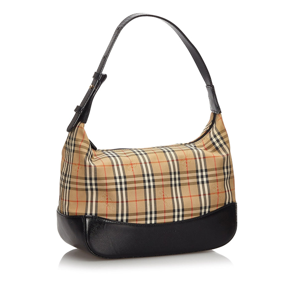 Burberry Brown Haymarket Check Canvas Shoulder Bag United Kingdom