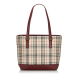 Burberry Brown Beige Nylon Fabric House Check Tote Bag United Kingdom