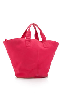 Hermes Pink Canvas Fabric Beach Tote Bag France