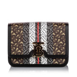 Burberry Brown Small Monogram Stripe E-Canvas TB Bag ITALY