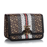 Burberry Brown Small Monogram Stripe E-Canvas TB Bag ITALY